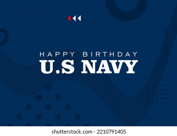 Navy Birthday. Holiday concept. Template for background, banner, card, poster, t-shirt with text inscription. Happy Birthday Navy.