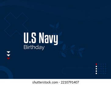 Navy Birthday. Holiday concept. Template for background, banner, card, poster, t-shirt with text inscription. Happy Birthday Navy.