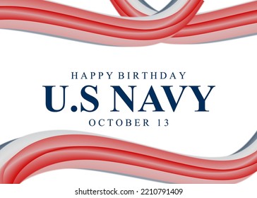 Navy Birthday. Holiday concept. Template for background, banner, card, poster, t-shirt with text inscription. Happy Birthday Navy.