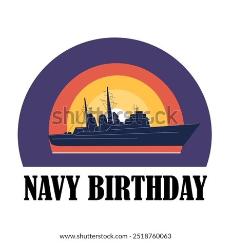 Navy Birthday Simple Vector Design