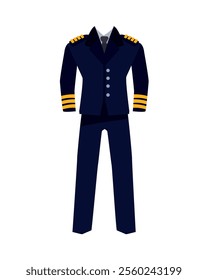 navy black uniform for men isolated