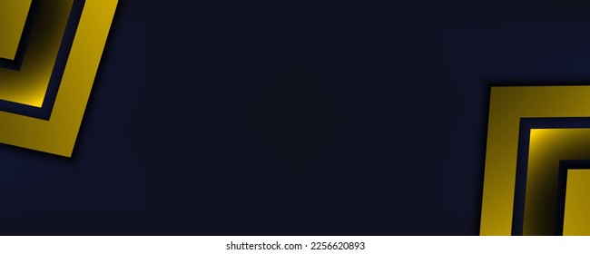 Fondo abstracto de color azul marino con líneas doradas de medio tono delicado patrón. Pequeña caja de foco luminoso. Línea de curva, espacio de galaxia cósmica. BG festivo para medios sociales, invitación de fiesta de cumpleaños.