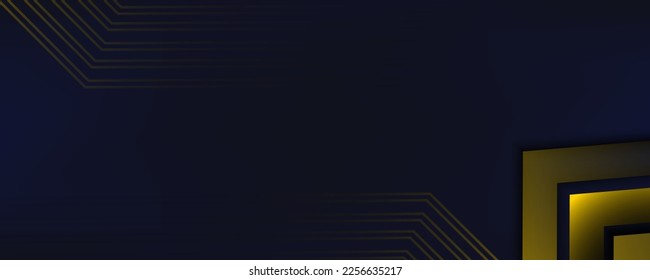 Navy blauer abstrakter Hintergrund mit halftone goldenen Linien zartes Muster. Kleiner Leuchtkasten. Kurve, kosmischer Galaxienraum. Festivals BG für soziale Medien, Geburtstagsfeier Einladung.