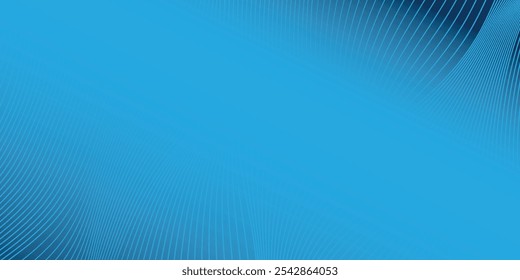 Navy blue abstract background with halftone wavy smooth pattern. Small spot light box. Curve line, cosmic galaxy space.