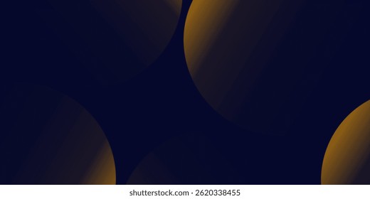 Navy blue abstract background with halftone golden lines delicate pattern. Small light spot box. Curve line, cosmic galaxy space