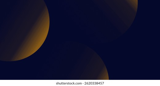 Navy blue abstract background with halftone golden lines delicate pattern. Small light spot box. Curve line, cosmic galaxy space