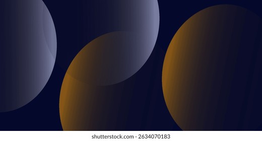 Navy blue abstract background with halftone golden lines delicate pattern. Small light spot box. Curve line, cosmic galaxy space. Festive BG for social media, birthday party invitation.