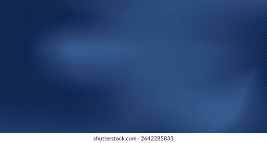Navy blue abstract background with halftone wavy smooth pattern. Small spot light box. Curve line, cosmic galaxy space. Festive BG for social media, birthday party invitation