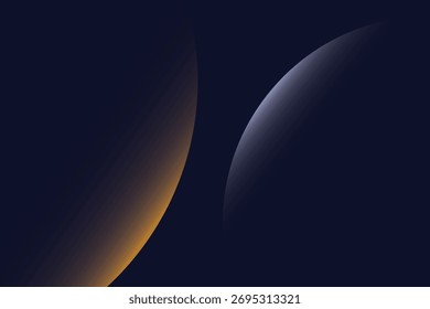 Fondo abstracto azul marino con líneas doradas de semitono patrón delicado. Pequeña caja de punto de luz. Línea curva, espacio cósmico de la galaxia. BG festivo para redes sociales, invitación a fiesta de cumpleaños.

