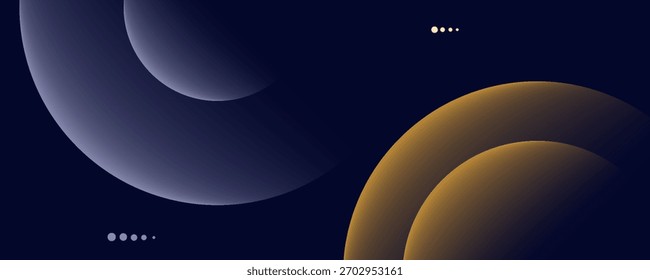 Fondo abstracto azul marino con líneas doradas de semitono patrón delicado. Pequeña caja de punto de luz. Línea curva, espacio cósmico de la galaxia. BG festivo para redes sociales, invitación a fiesta de cumpleaños.