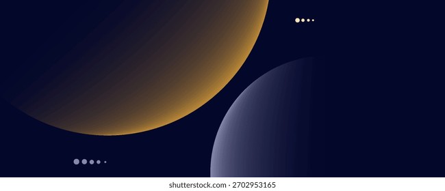 Fondo abstracto azul marino con líneas doradas de semitono patrón delicado. Pequeña caja de punto de luz. Línea curva, espacio cósmico de la galaxia. BG festivo para redes sociales, invitación a fiesta de cumpleaños.