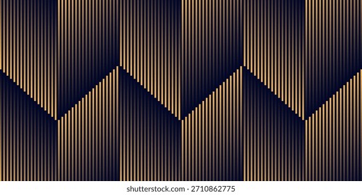 Fundo abstrato azul marinho com padrão delicado de linhas douradas de meio-tom. Pequena caixa de spot de luz. Linha curva, espaço de galáxia cósmica. BG festivo para as redes sociais, convite da festa de aniversário.