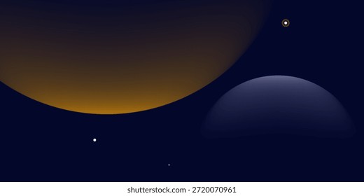 Fondo abstracto azul marino con líneas doradas de semitono patrón delicado. Pequeña caja de punto de luz. Línea curva, espacio cósmico de la galaxia. BG festivo para redes sociales, invitación a fiesta de cumpleaños.