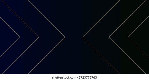 Navy blue abstract background with halftone golden lines delicate pattern. Small light spot box. Curve line, cosmic galaxy space. Festive BG for social media, birthday party invitation.