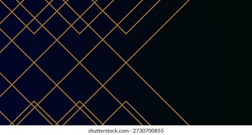 Fondo abstracto azul marino con líneas doradas de semitono patrón delicado. Pequeña caja de punto de luz. Línea curva, espacio cósmico de la galaxia. Fiesta BG para redes sociales, ilustración