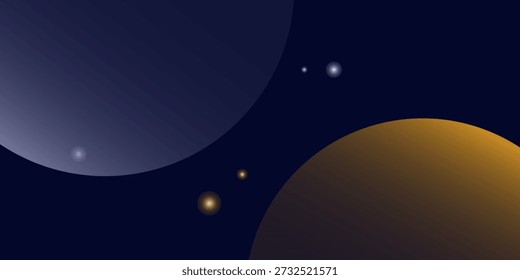 Marineblauer abstrakter Hintergrund mit halbtongoldenen Linien zartes Muster. Kleiner Lichtfleckkasten. Kurvenlinie, kosmischer Galaxienraum. Festliche BG für Social Media, Geburtstagsfeier Einladung.
