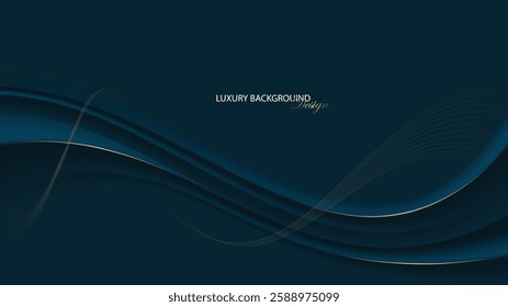 Navy blue abstract background vector design. Navy blue premium background with gold line. Luxury background. Suit for invitation, business card, backdrop, wedding, backdrop, presentation, banner, etc