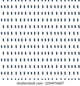 Navy blue abstract geometric strokes pattern in rustic and simple doodle style. Simple light ink texture looks bold and organic. Seamless vector design.