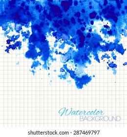 Navy blue abstract hand painted grunge background. Vector illustration.