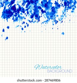 Navy blue abstract hand painted grunge background. Vector illustration.