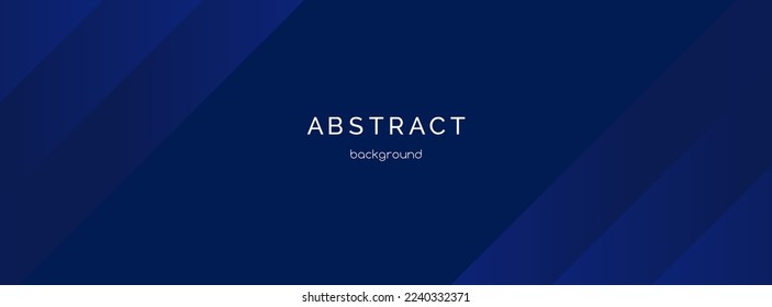 Navy blue abstract long banner. Minimal vector background with lines and copy space for text. Social media header, web banner