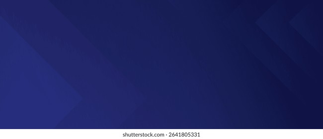 Navy blue abstract long banner. Minimal background with arrows and copy space for text. Social media header, web banner. Raster illustration