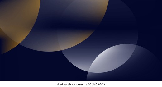 Navy blue abstract simple background with halftone golden lines delicate pattern. Small light spot box modern good
