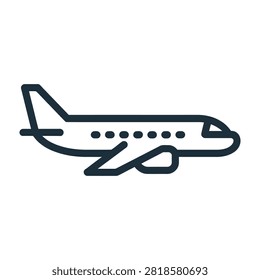 Navy blue airplane icon on white background