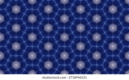 The navy blue artificial flower pattern is inspired by the blue painted porcelain on a white surface.