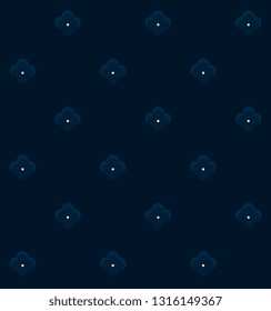Navy blue background ditzy floral motif. Small daisy flowers all over design. Simple geometric print block for fabric cloth, decoupage, scrapbook paper, fashion textile accessories, interior wallpaper