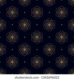 Navy blue background ditzy floral motif. Rustic tiny flowers all over design. Contrasting colors simple geometric print block for wear fabric, apparel textile, garment, decoupage, scrapbooking paper.