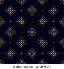 Navy blue background ditzy floral motif. Rustic tiny flowers all over design. Contrasting colors simple geometric print block for wear fabric, apparel textile, garment, decoupage, scrapbooking paper.