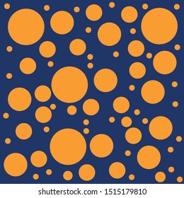 Navy blue background on orange circle pattern vector