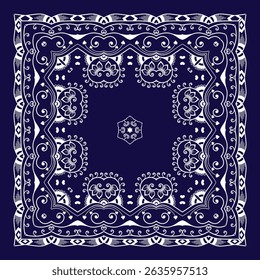 navy blue bandana leaf ornament design vector design