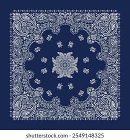 navy blue bandana pattern vectör.