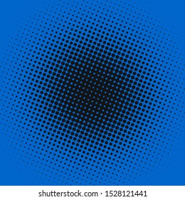 Navy blue and black dotted background in retro pop art comic style, vector illustration 