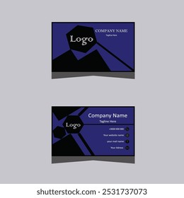 Navy blue and black modern professional business card design