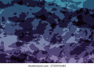Marineblauer und schwarzer Splash-Texturhintergrund. Intensives abstraktes Design mit stimmungsvollen Farbeffekten.