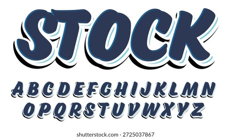 Efecto de texto de sombra de pincel azul marino negrita