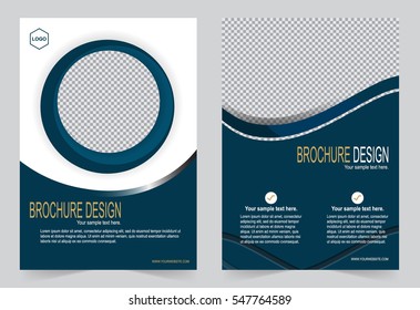 Navy Blue Brochure template flyer design, abstract template for annual report, magazine, poster