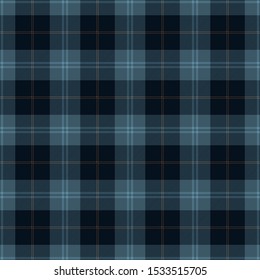 Navy blue and brown tartan plaid. Pastel colored stylish textile pattern.