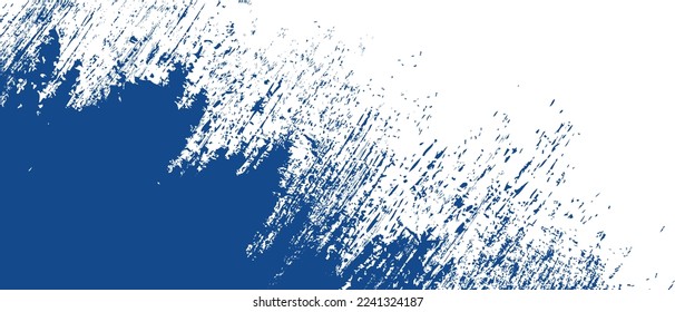 Fondo del pincel azul marino. Tinta azul salpicada sobre el fondo. Fondo de pincel para papel de pared, plantilla de bandeja de pintura, banner de suciedad, diseño de acuarela, textura sucia. Fondo de pincel de moda, vector