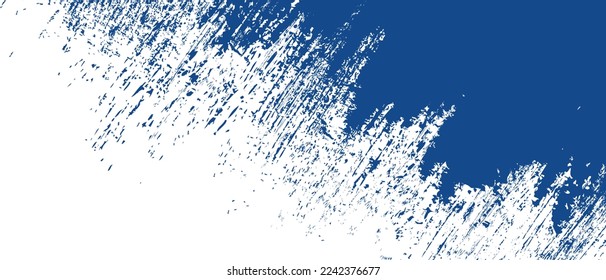 Navy-blauer Pinselstrich-Hintergrund. Blaue Tintenfisch schmückt auf der Hintergrund. Pinselhintergrund für Tapeten, Schmutzspritzer-Vorlage, Schmutzbanner, Aquarell-Design, schmutzige Textur. Trendpinselhintergrund, Vektorgrafik