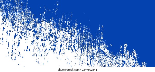 Navy blue brush stroke background. Blue ink splash on backdrop. Brush background for wallpaper, paint splatter template, dirt banner, watercolor design, dirty texture. Trendy brush background, vector