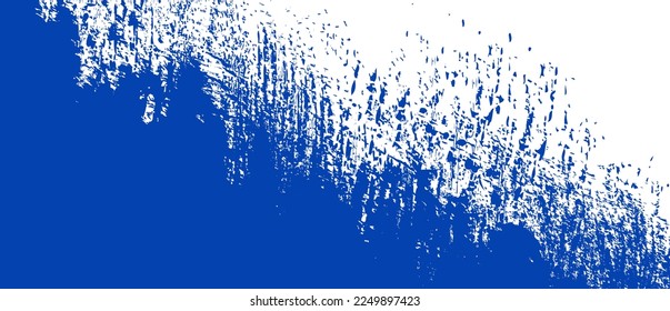 Navy blue brush stroke background. Blue ink splash on backdrop. Brush background for wallpaper, paint splatter template, dirt banner, watercolor design, dirty texture. Trendy brush background, vector