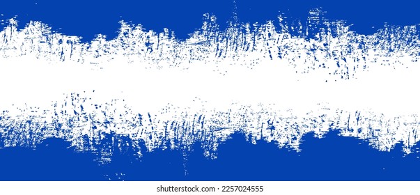 Navy blue brush stroke background. Blue ink splash on backdrop. Brush background for wallpaper, paint splatter template, dirt banner, watercolor design, dirty texture. Trendy brush background, vector