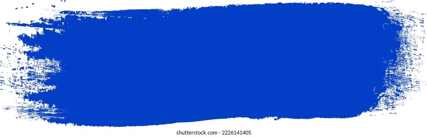 Golpe de pincel azul marino aislado en el fondo. Vector de trazo de pincel para pintura de tinta, elemento de diseño de grunge, banner de suciedad, diseño de acuarela, textura sucia. Icono de pincel de moda, ilustración vectorial