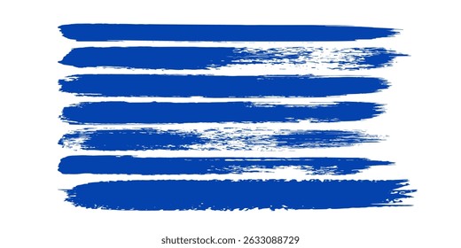 Navy blue brush stroke isolated on background. Paint brush stroke vector for ink paint, grunge design element, dirt banner, watercolor design, dirty texture. Trendy brush stroke. Eps 10