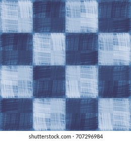 Navy Blue Brushed Check Pattern