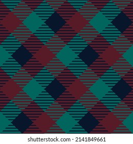 Navy Blue, Burgundy Red And Jade Green Plaid Pattern, Repeatable And Seamless 